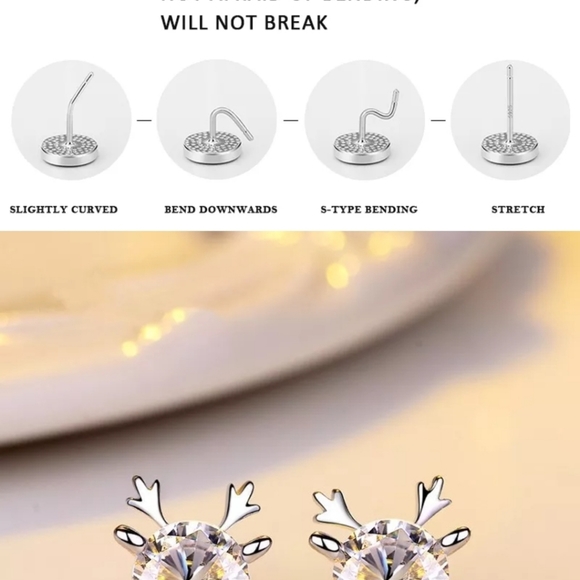 Mini Reindeer Stud Earrings - Picture 3 of 4